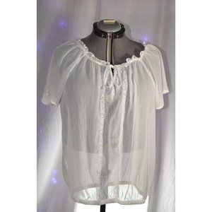 Torrid Sheer White blouse size 1